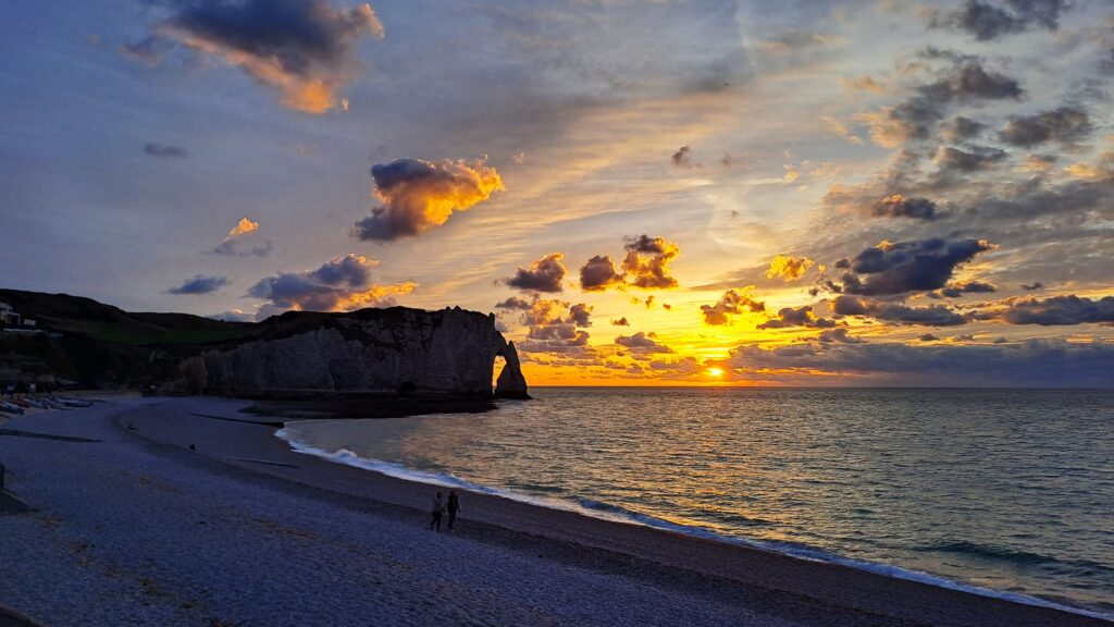 Etretat, sunset, Paris Day trips, France, Europe, travel