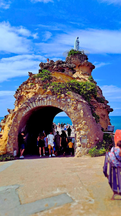 The Rocher de la Vierge in Biarritz, Basque country, France, Europe, travel, French Basque Country