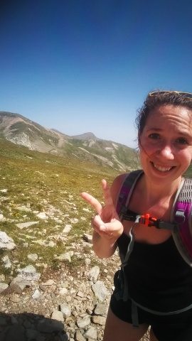 woman, hiking, Pyrenees, Spain, Europe, travel 