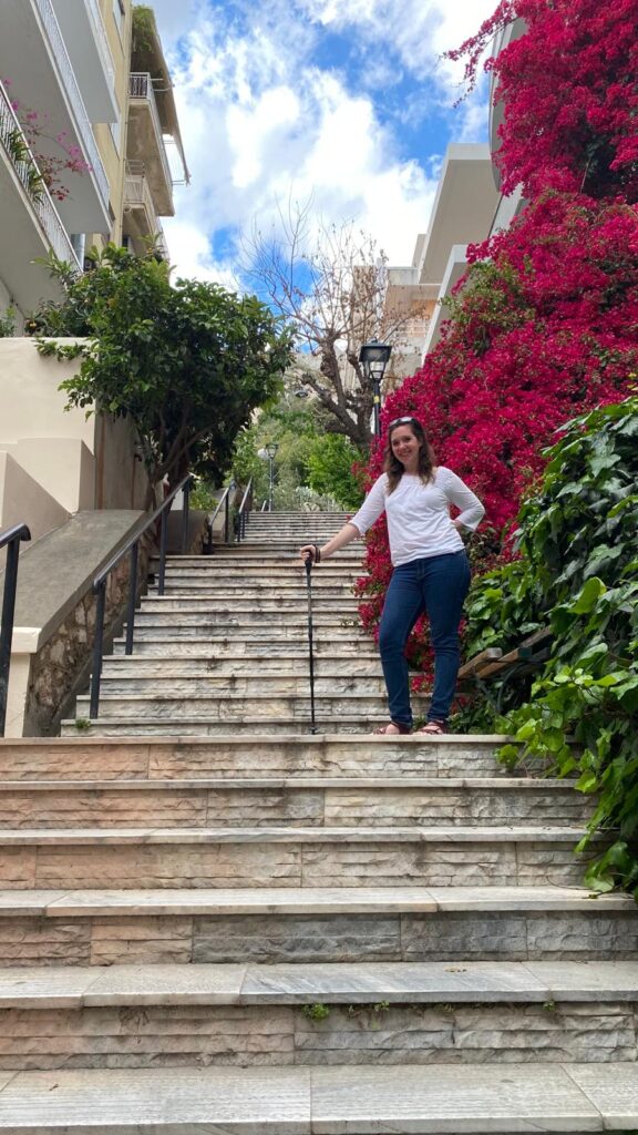 female, steps, Athens, Greece